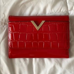 Valentino Red Croc Embossed Wallet